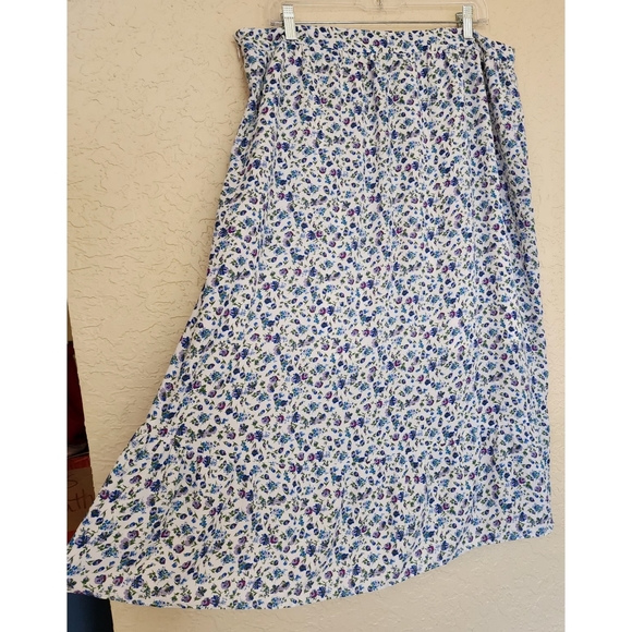 New H by Halston Women's Ditsy Floral Hi-Low Midi Skirt Light & Flowy Fe… - Picture 7 of 16